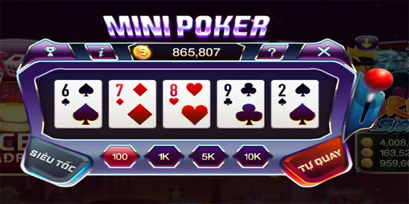 Khái niệm về trò chơi nổ hũ Mini Poker dành cho ai chưa biết